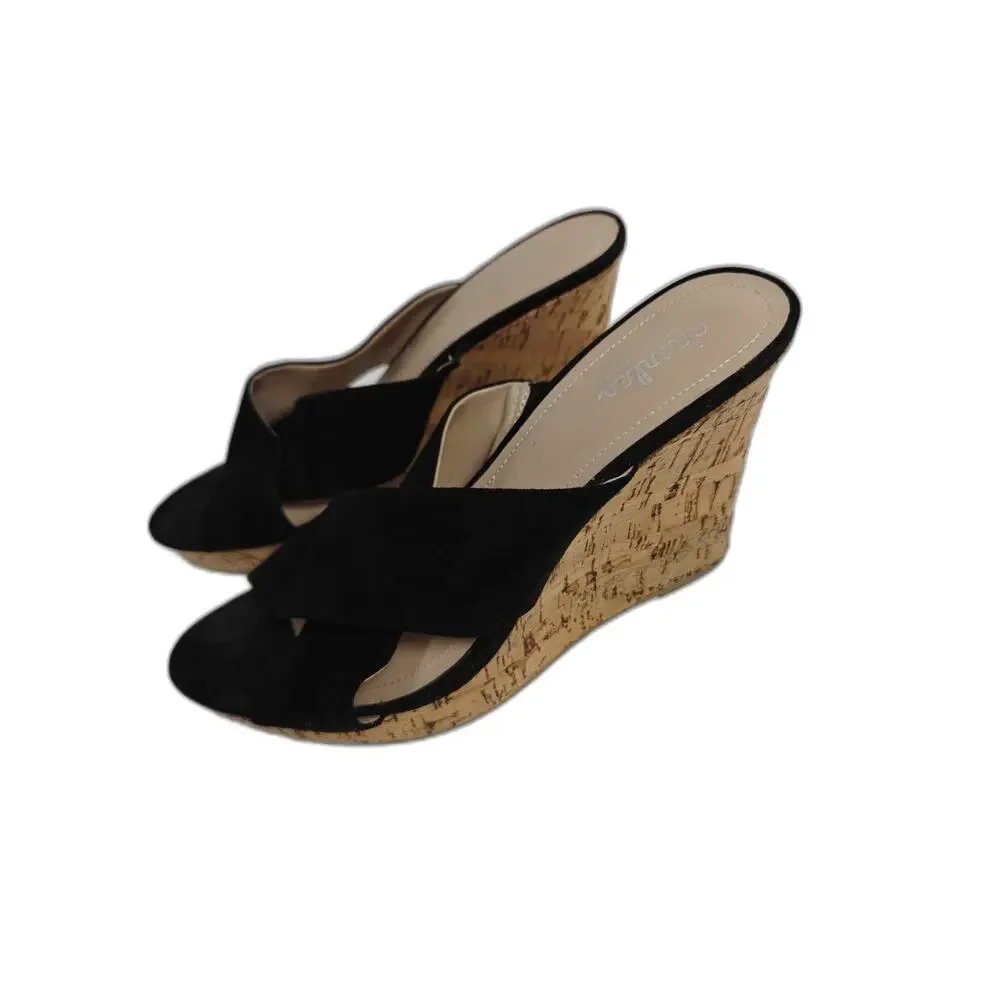 Womens Charles by Charles David Wedge Sandals Black Size 9.5